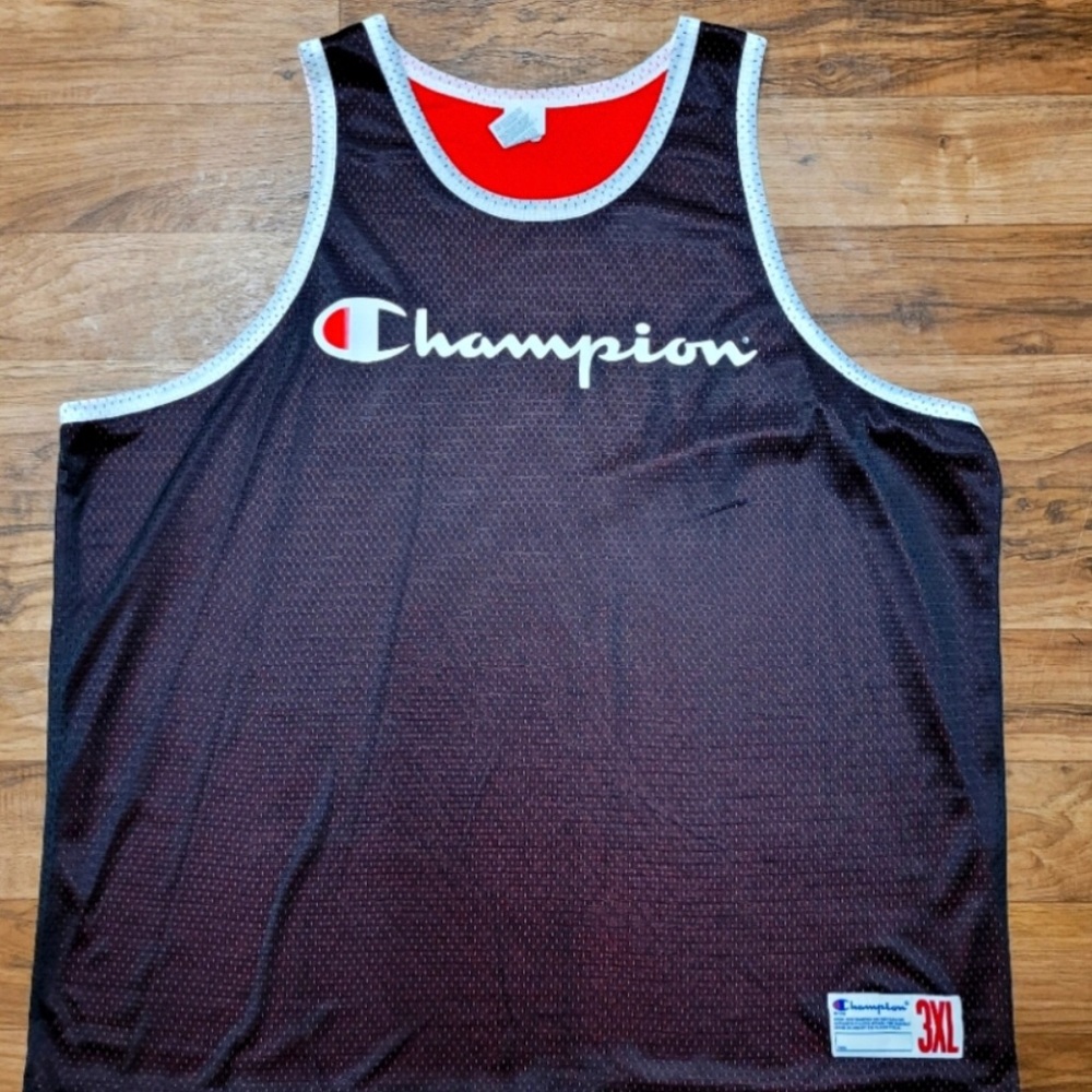 Nwot! Champion Reversible Basketball Game Jersey Red/Black Sz 3x
